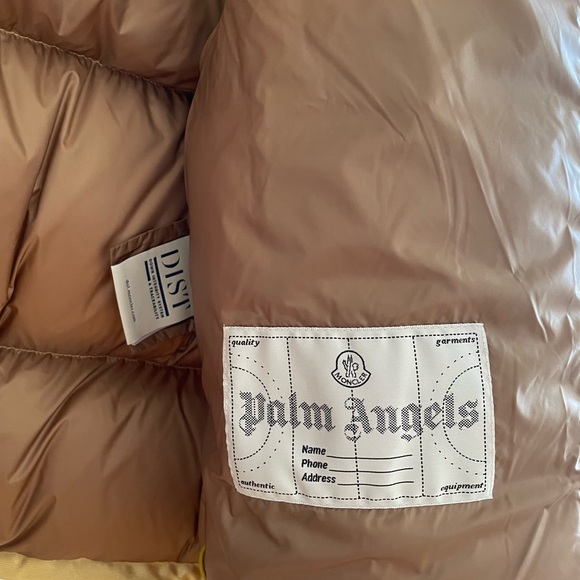 Brand New Moncler x Palm Angels Keon Jacket sz 0 Gold Yellow Metallic - Picture 11 of 14